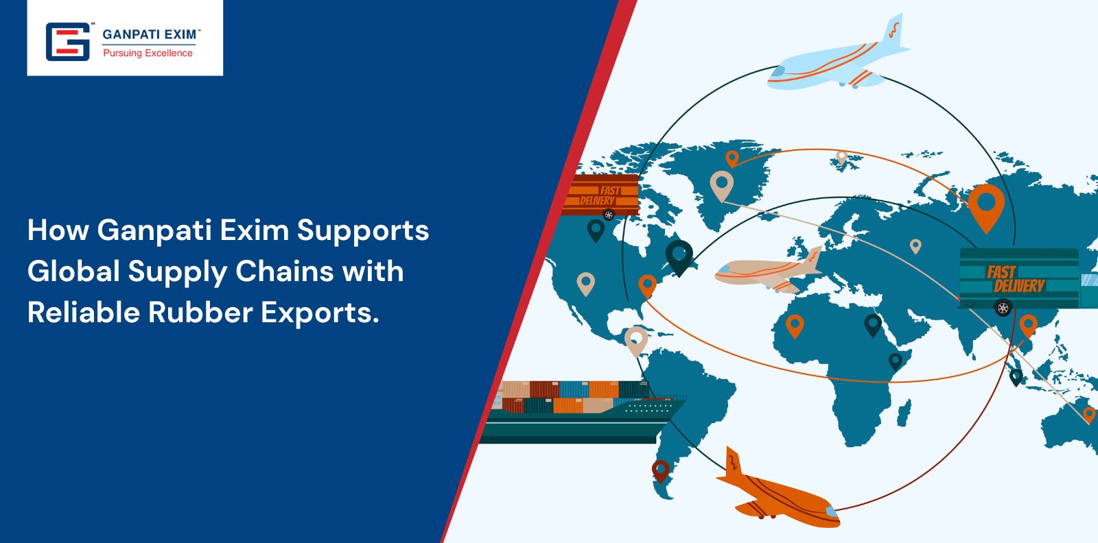 How Ganpati Exim Supports Global Supply Chains with Reliable Rubber Exports. 